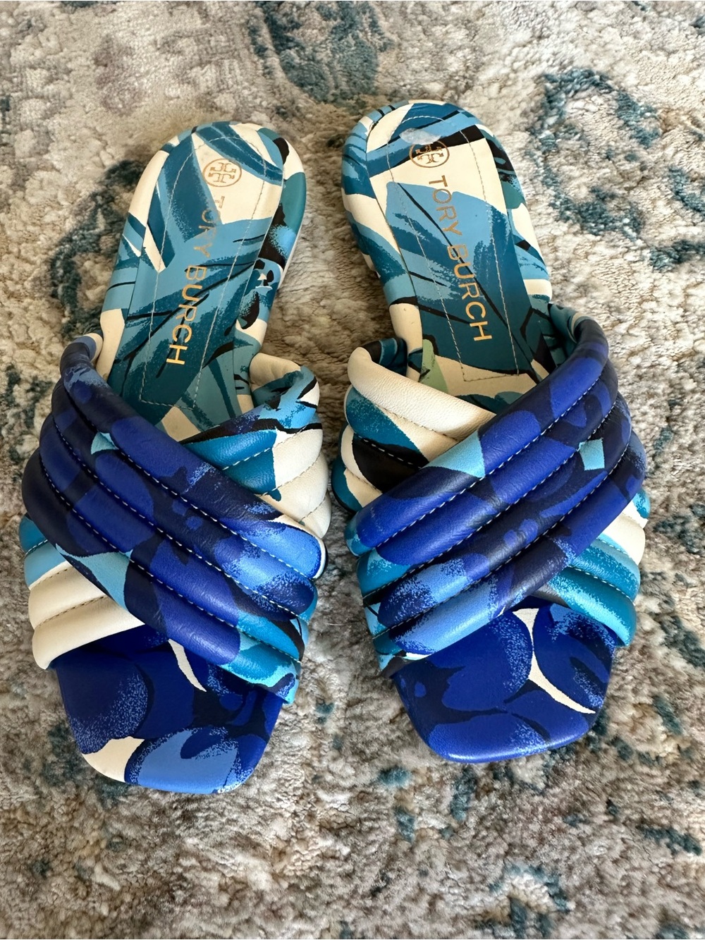 Tory Burch the Kira Quilted Flat Slide sz 8